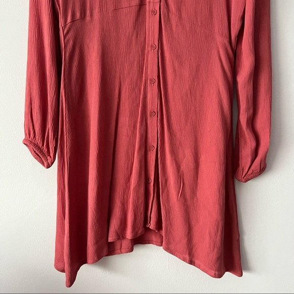 NWT ICHI Pink Button Down Flowy Shirt Dress - Picture 4 of 10